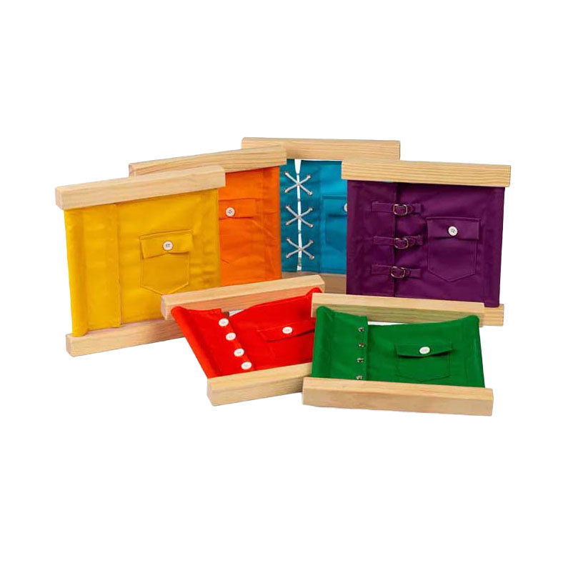 Fermoirs et cadres de boutons en bois Bigjigs, 6 pcs.