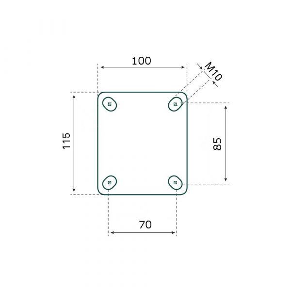MM products roue fixe 300x4 roue en PU anti-crevaison