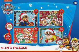 Paw Patrol Puzzle 4 en 1 Noël - 12 à 24 pièces