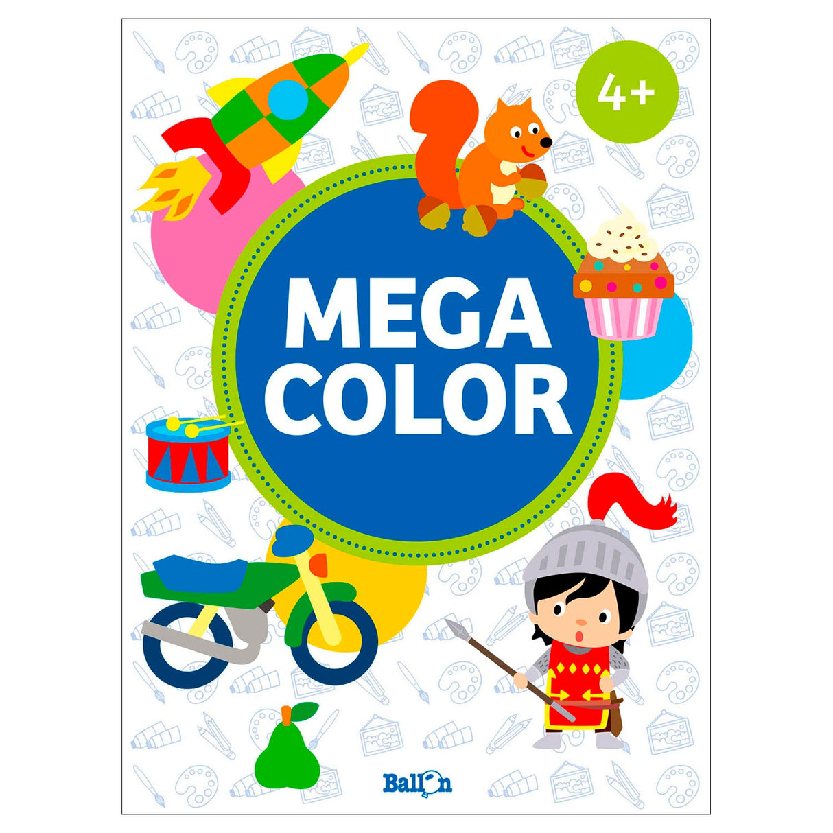 Livre de coloriage méga couleur bleu 4+