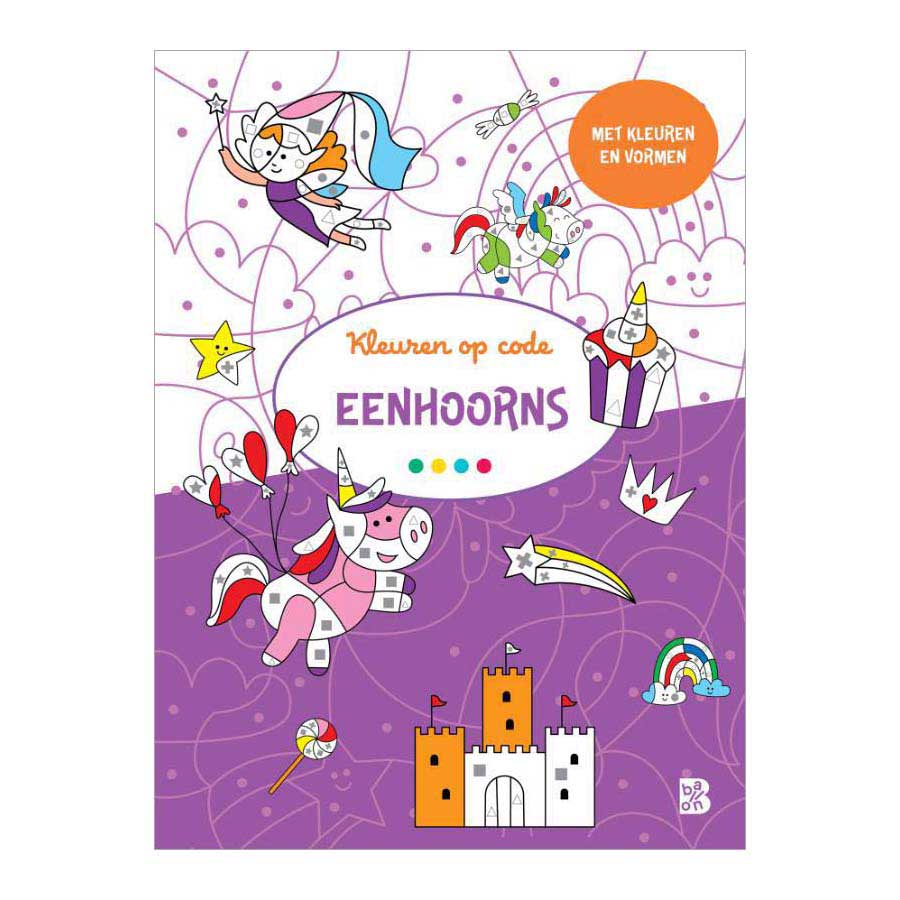 Coloriage de ballons par code: licornes 3+