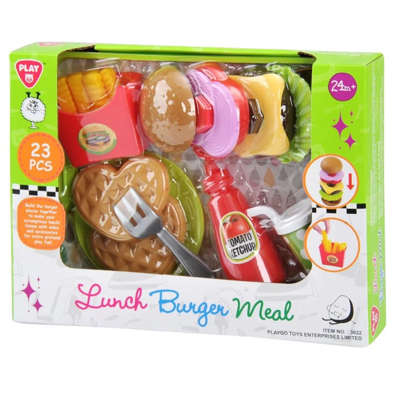 Ensemble de jeu de repas pour restaurant de hamburgers Playgo.