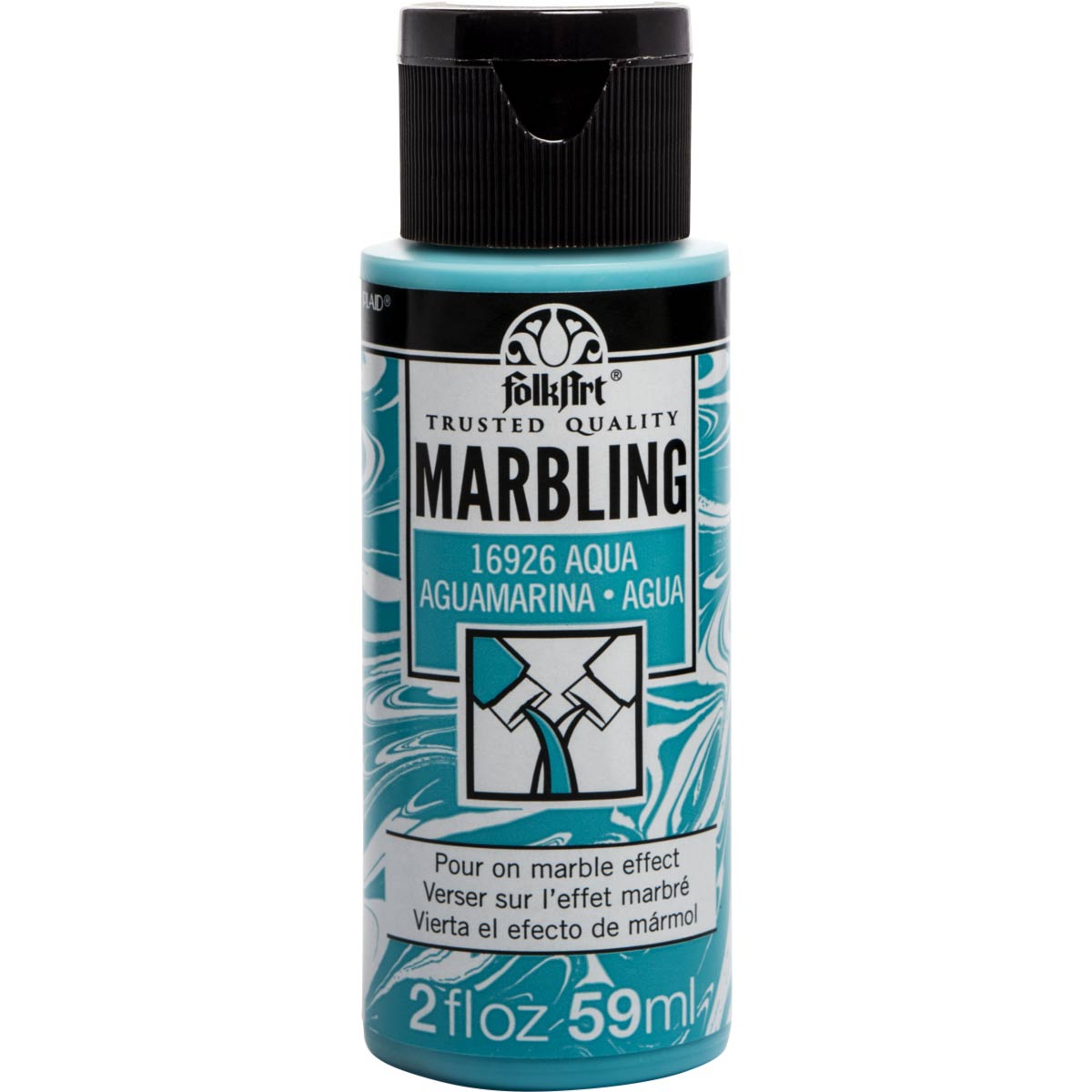 Folkart • peinture marbrée couleur 59 ml aqua