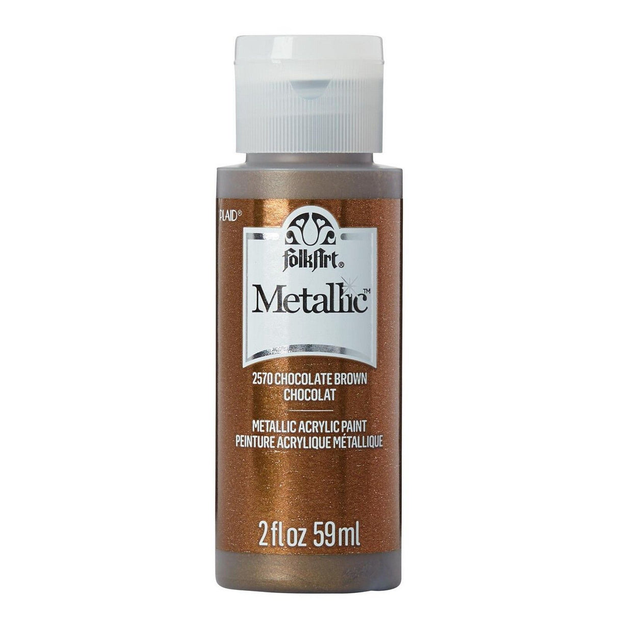 Folkart • peinture acrylique métallisée marron chocolat 59ml