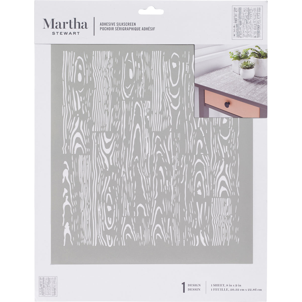 Martha Stewart • sérigraphie autocollante faux bois