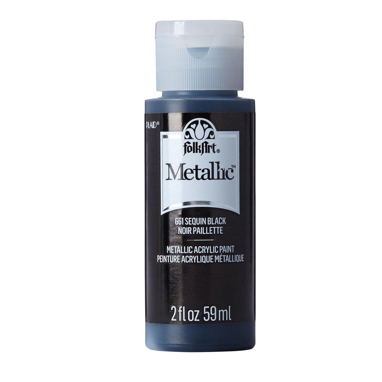Folkart • peinture acrylique métallisée sequin noir 59ml