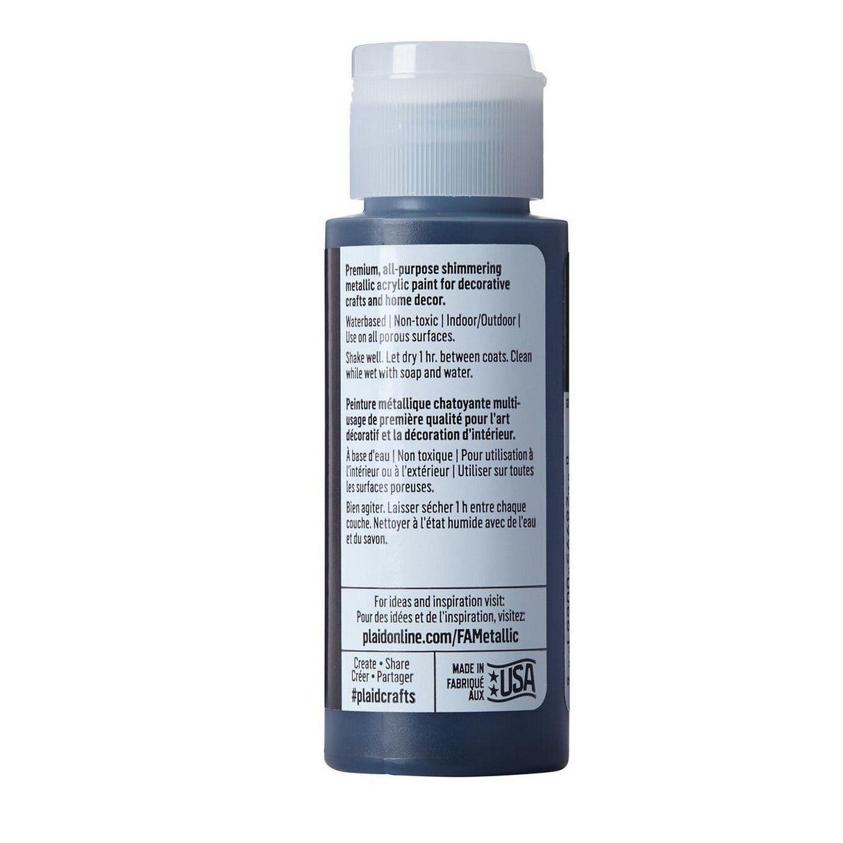 Folkart • peinture acrylique métallisée sequin noir 59ml