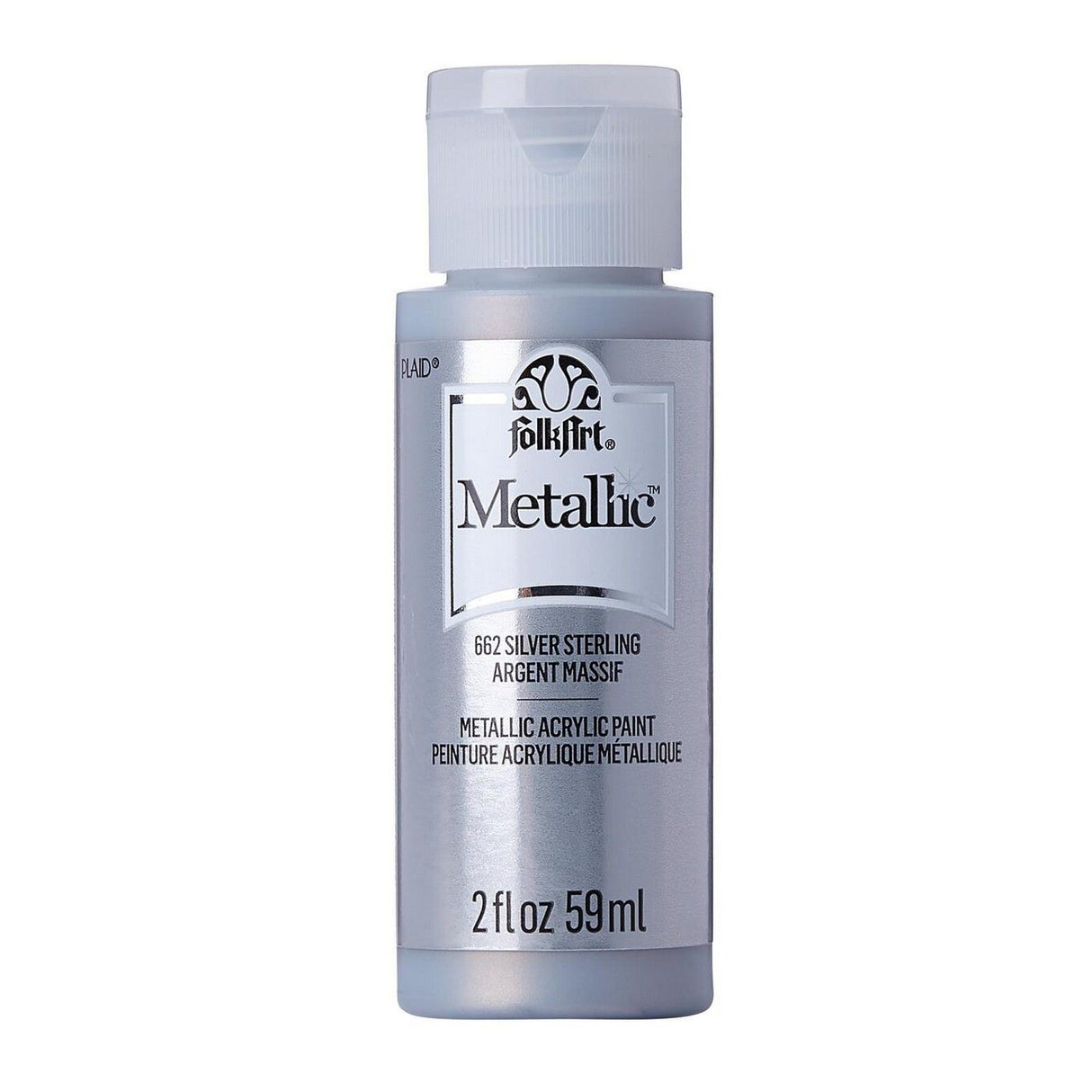 Folkart • peinture acrylique métallisée argent sterling 59ml