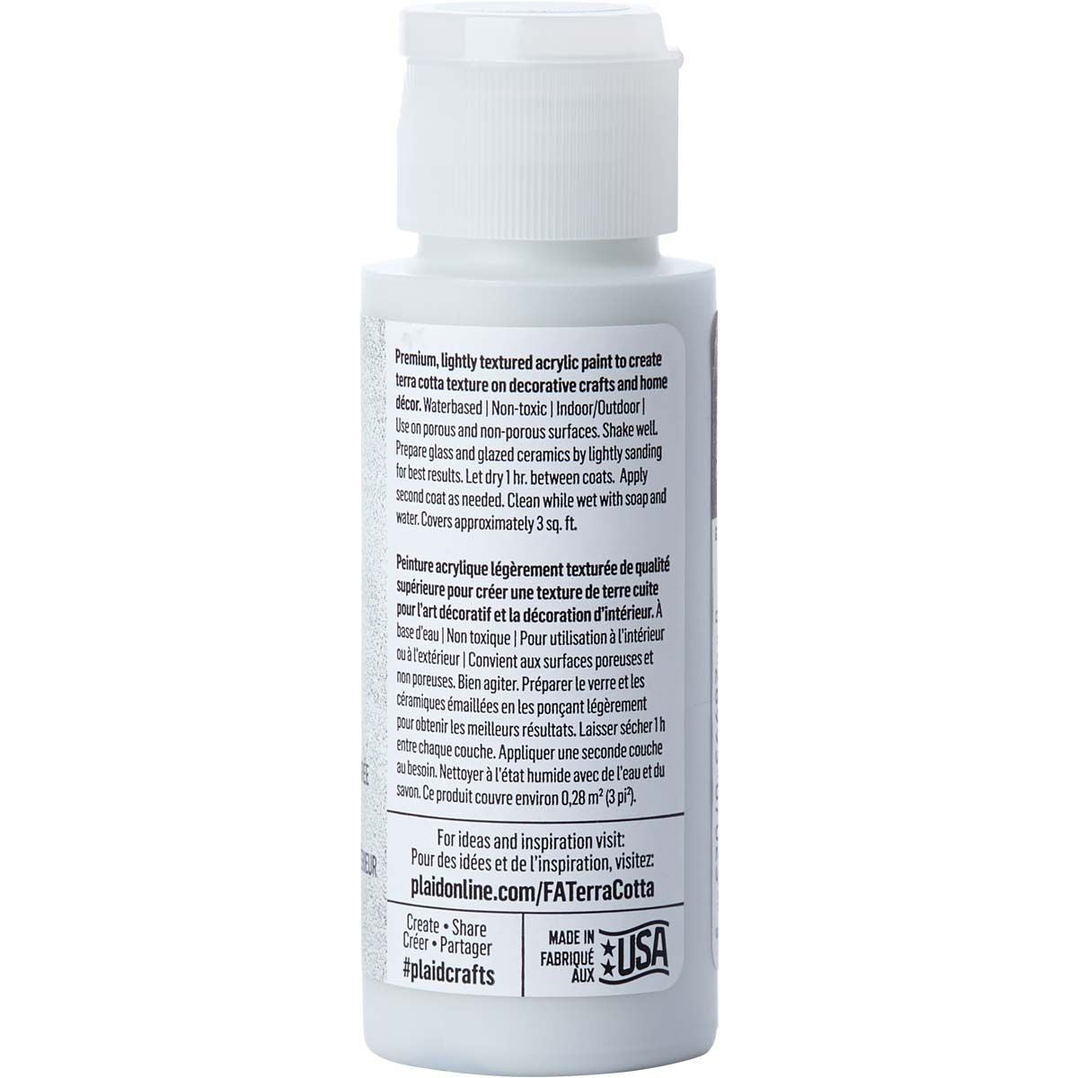 Folkart • peinture acrylique texturée terre cuite 59 ml givre marin