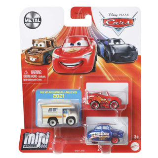 Mattel Cars Disney Mini Racers Lot de 3 assortis