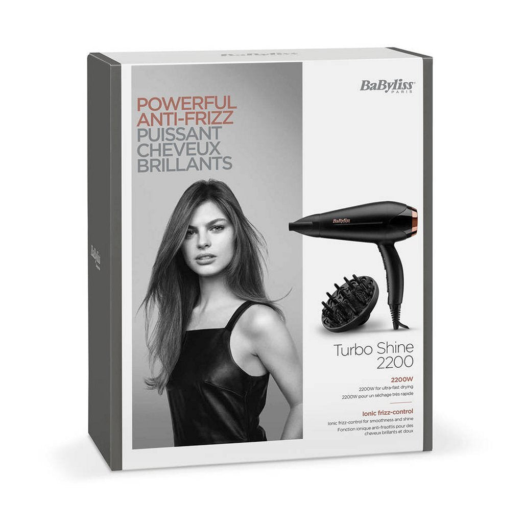 Babyliss d570de turbo brillance f ouml;hn 2200w noir rose eacute;