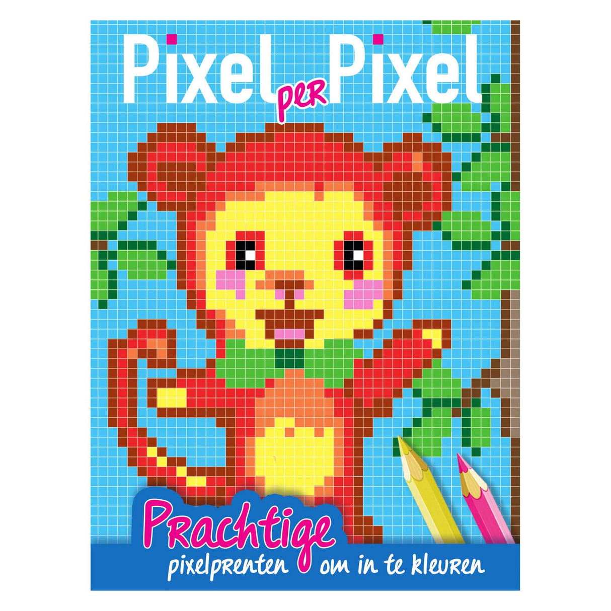 Cartes orales pixel colorbook singe