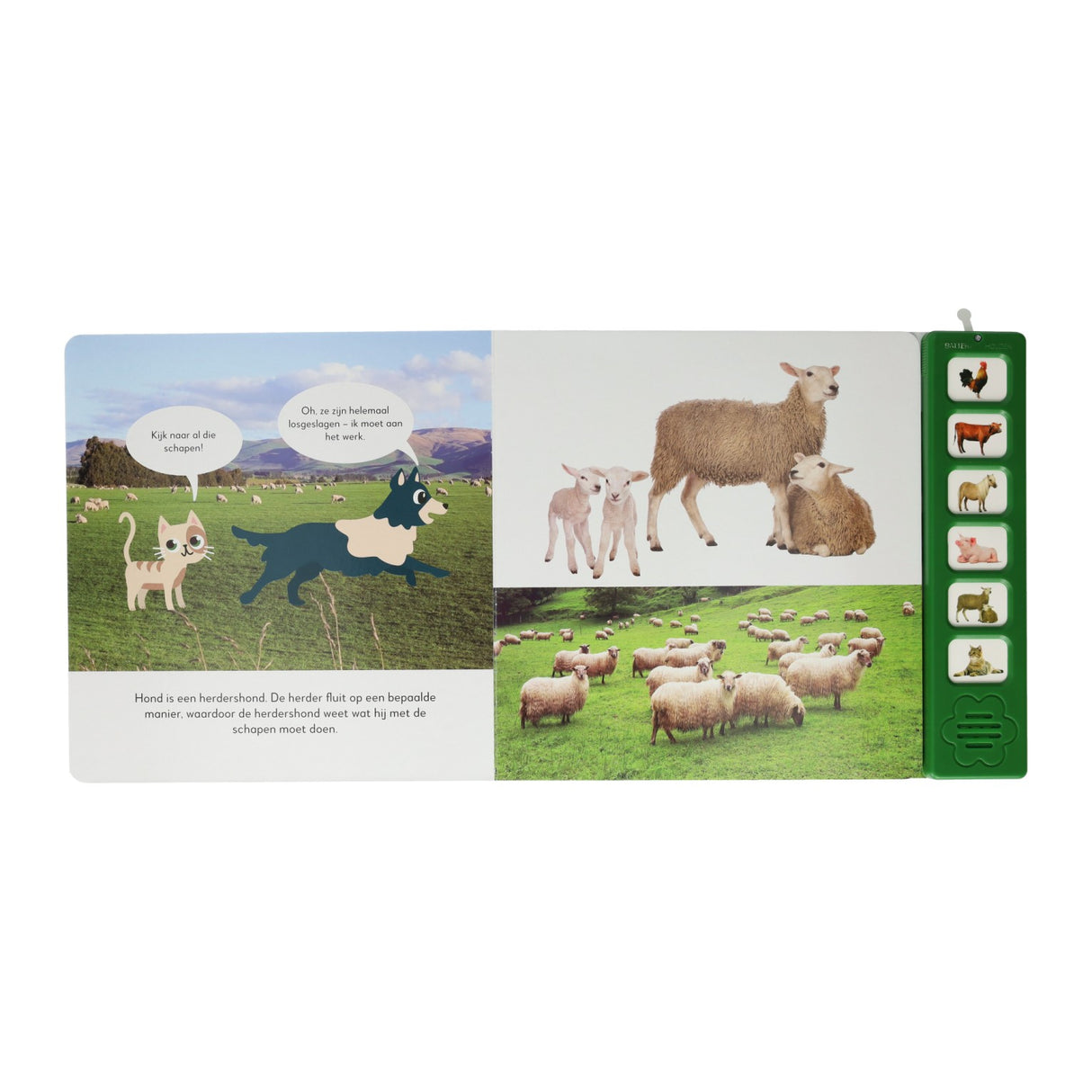 Les cartes Mondi écoutent le livre de sons des animaux de la ferme