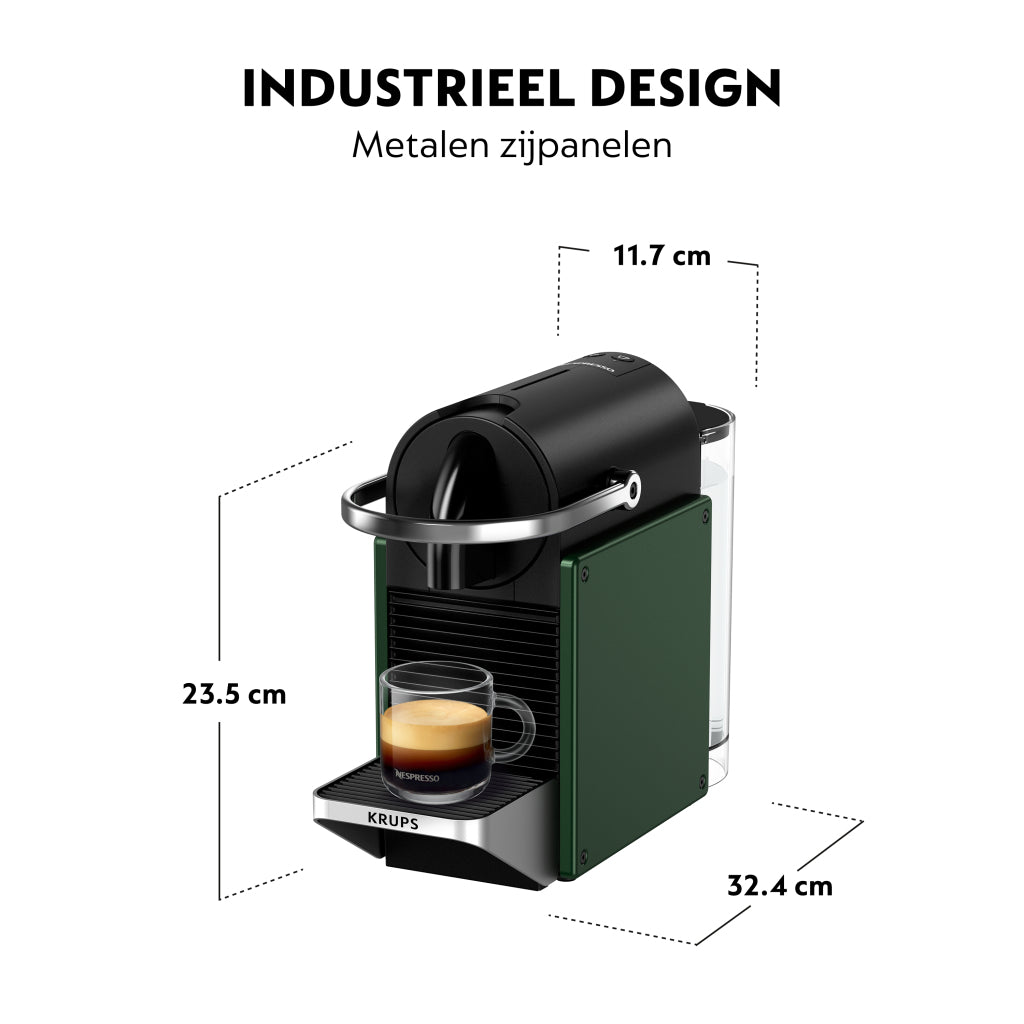 Krups xn3063 machine à capsules de café nespresso pixie vert foncé noir