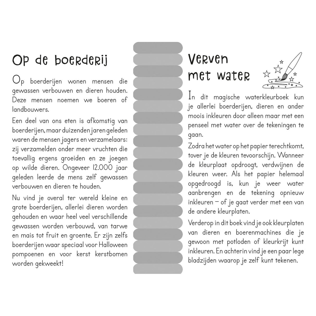 Ferme de livre de couleurs d'eau magique