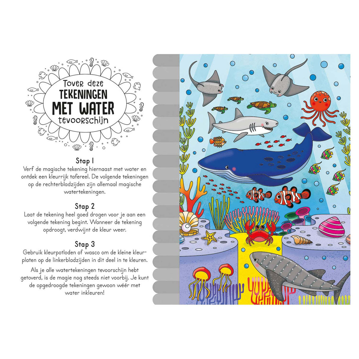 Livre de coloriage magique à l'eau Dans la mer