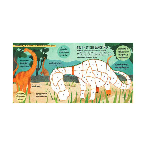 Autocollant de livre par numéro de dinosaures | 2 pièces