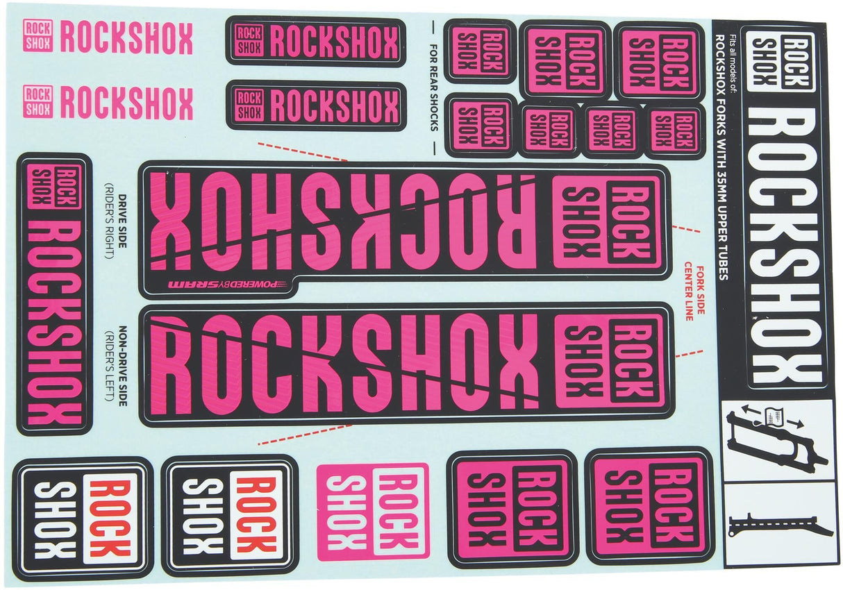 Ensemble de décoration Rockshox, ensemble de décalcomanies, aimanta