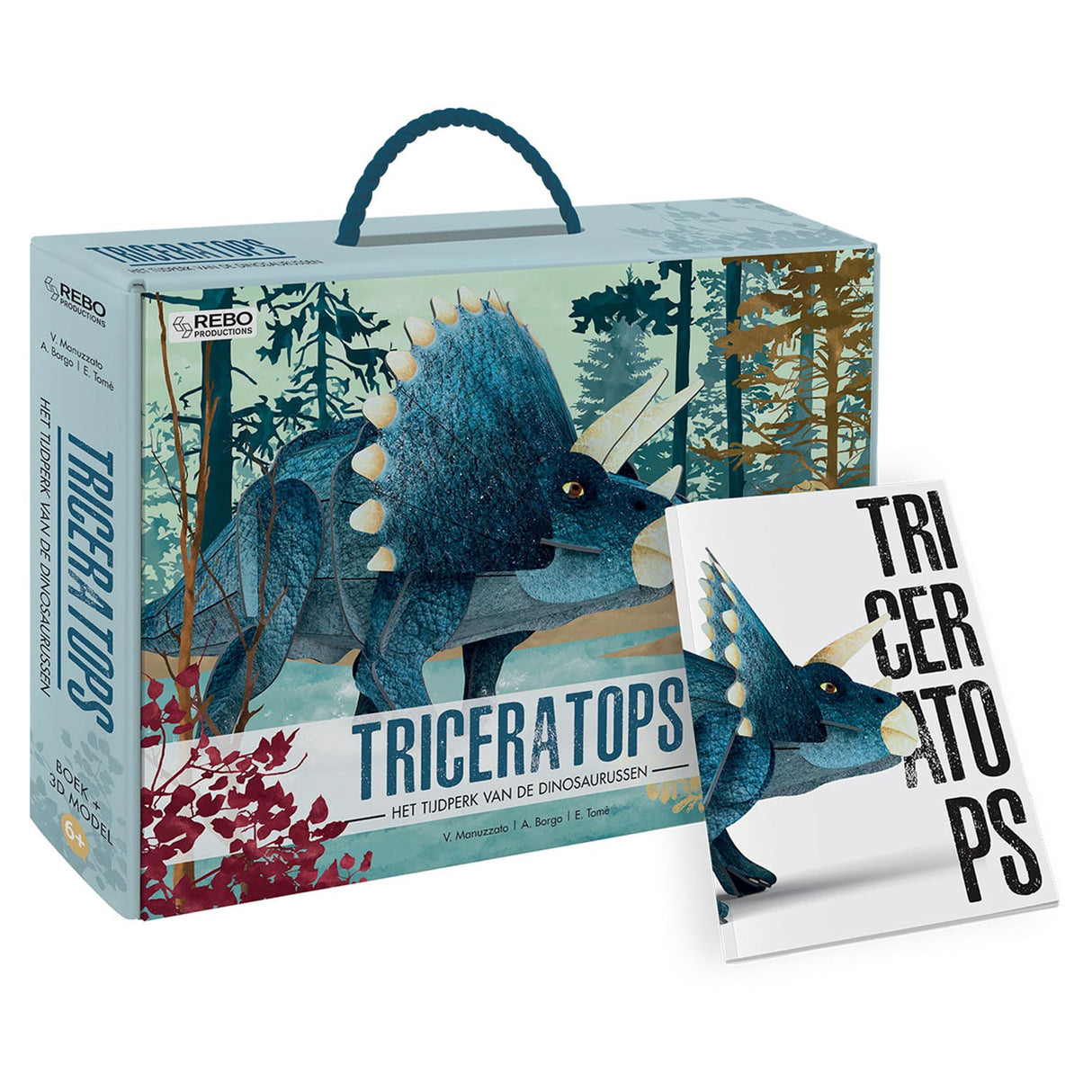 Livre des éditeurs Rebo + modèle 3d de tricératops