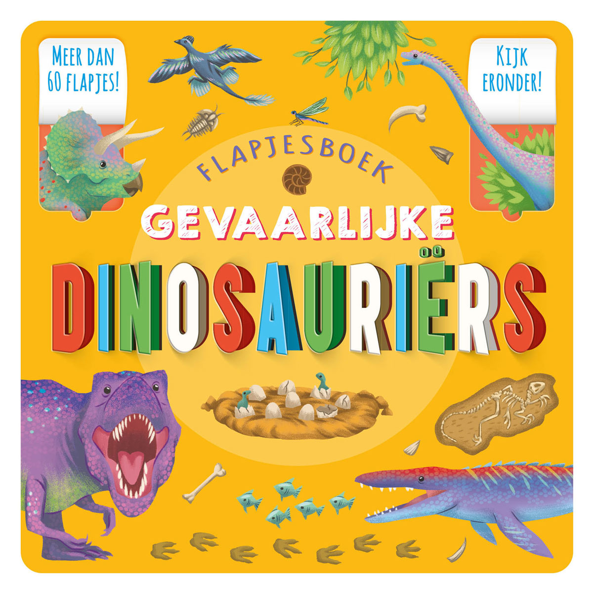 Livre à rabat sur les dinosaures dangereux des éditeurs Rebo