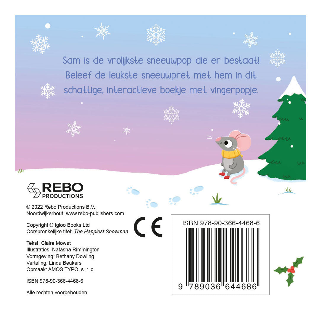 Bonhomme de neige joyeux des éditeurs Rebo - Livre de marionnettes à doigt