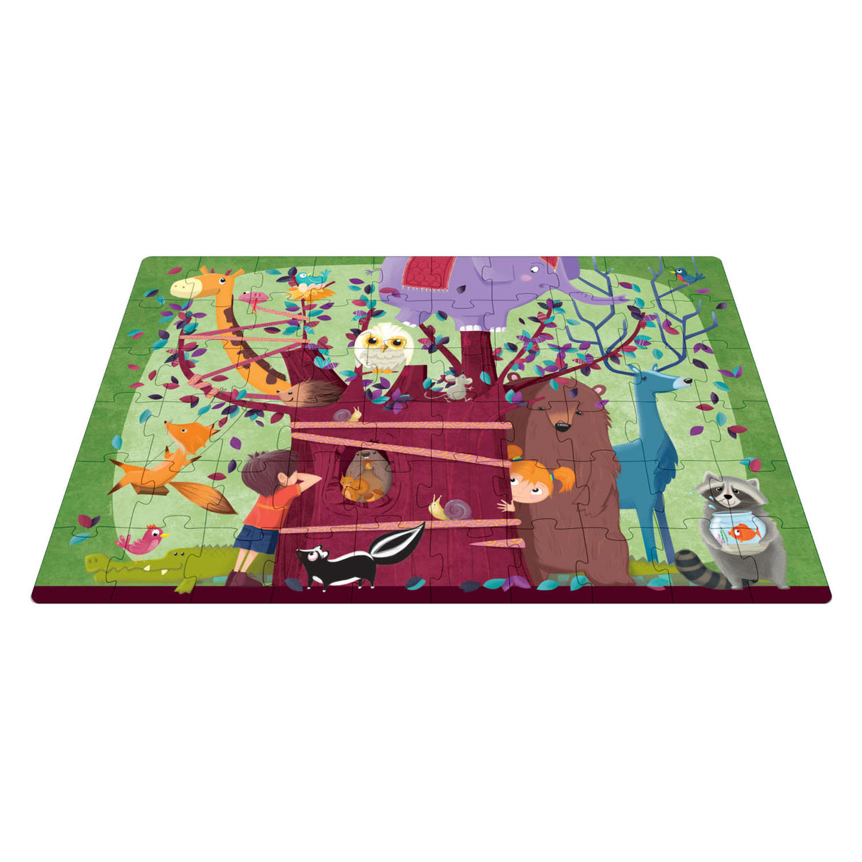 Arbre des éditeurs Rebo plein d'animaux - livre + puzzle