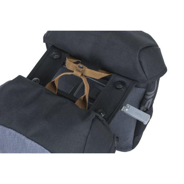 Sacoche de vélo double Basil miles mik 34 litres 13 x 26 x 35 cm - gris noir