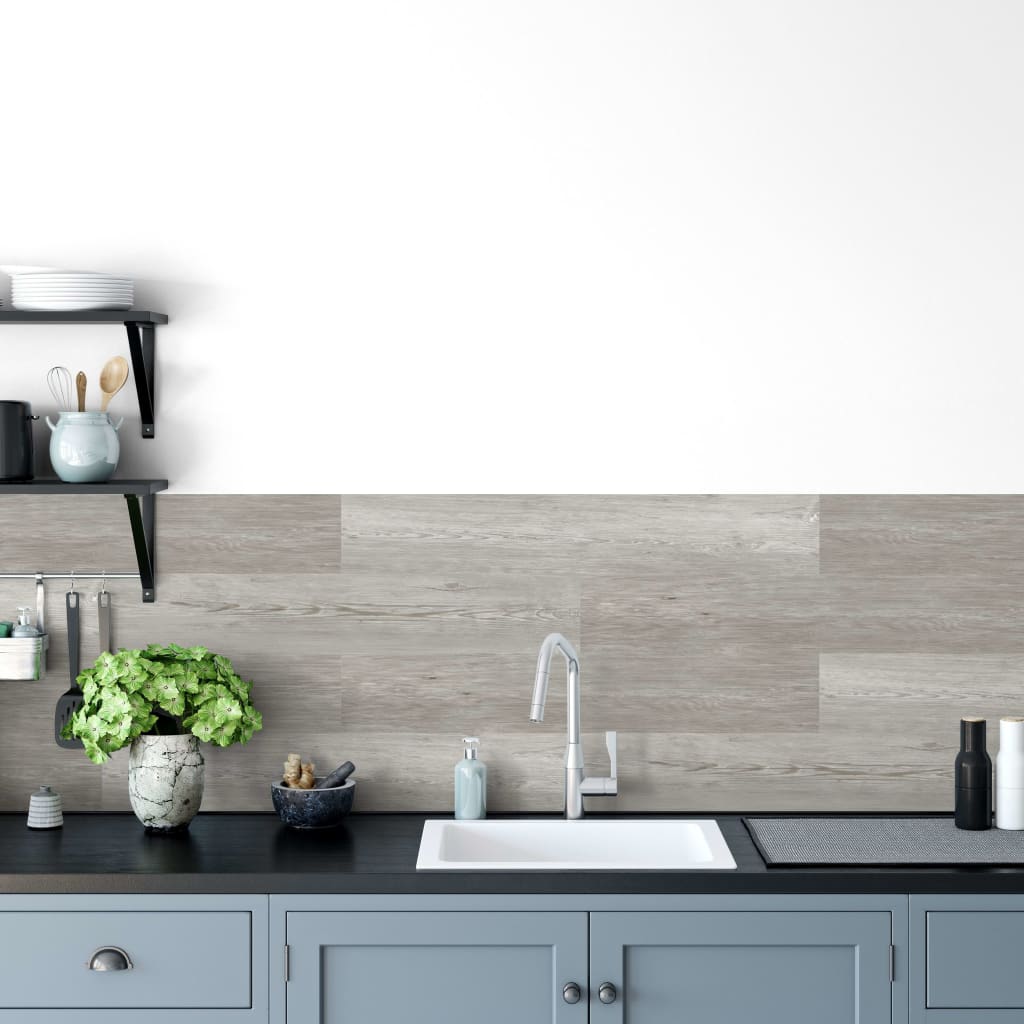 Grosfillex 15 PCS Tiles muraux Gx mur + 15x90 cm gris clair -colore