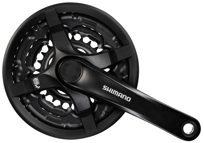 Shimano Crankset 6 7 8 Speed Tourney FC -TY501 avec bras de manivelle de 170 mm 48 x 38 x 28t - noir (emballage de travail)