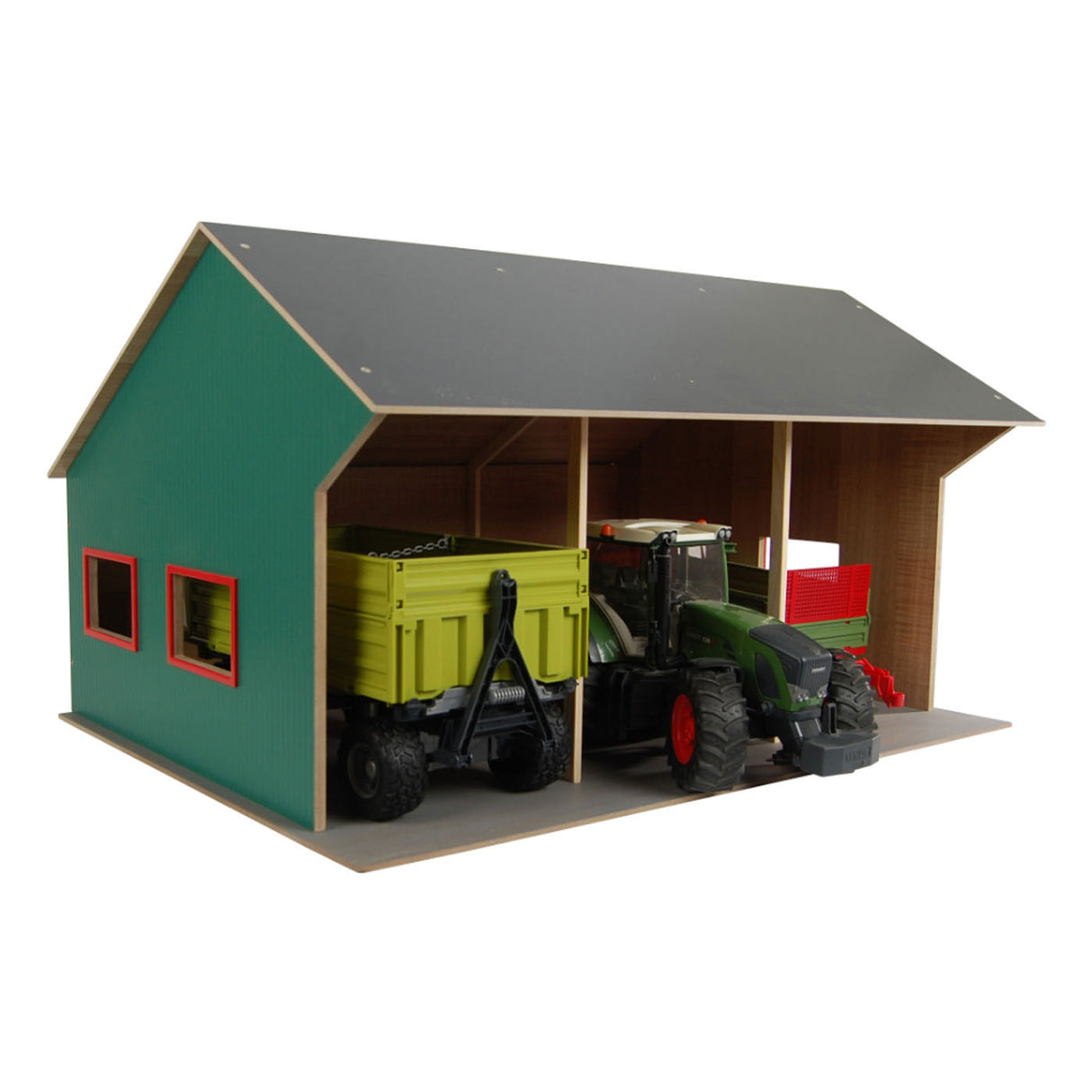 Hangar agricole Kids Globe pour 3 véhicules, 1:16