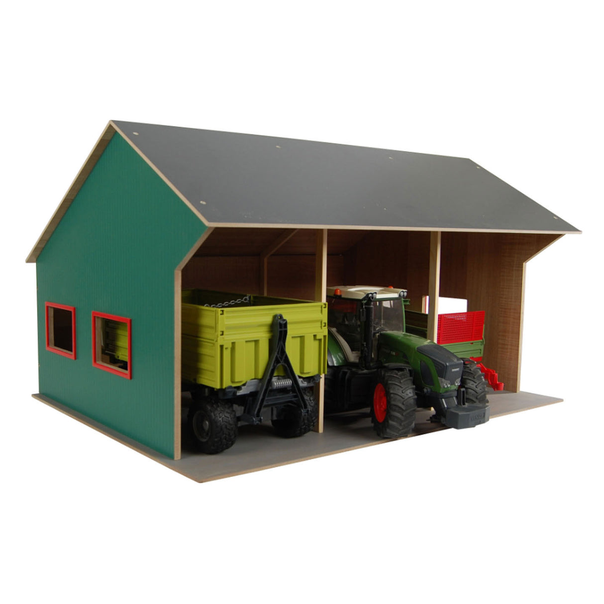 Hangar agricole Kids Globe pour 3 véhicules, 1:16