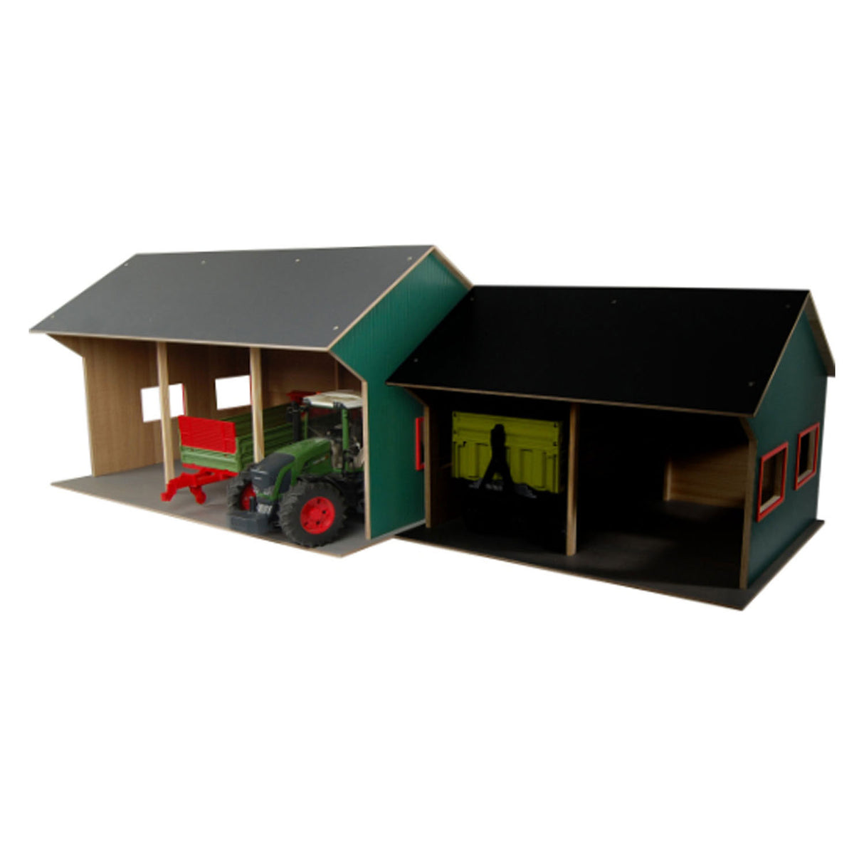 Hangar agricole Kids Globe pour 3 véhicules, 1:16