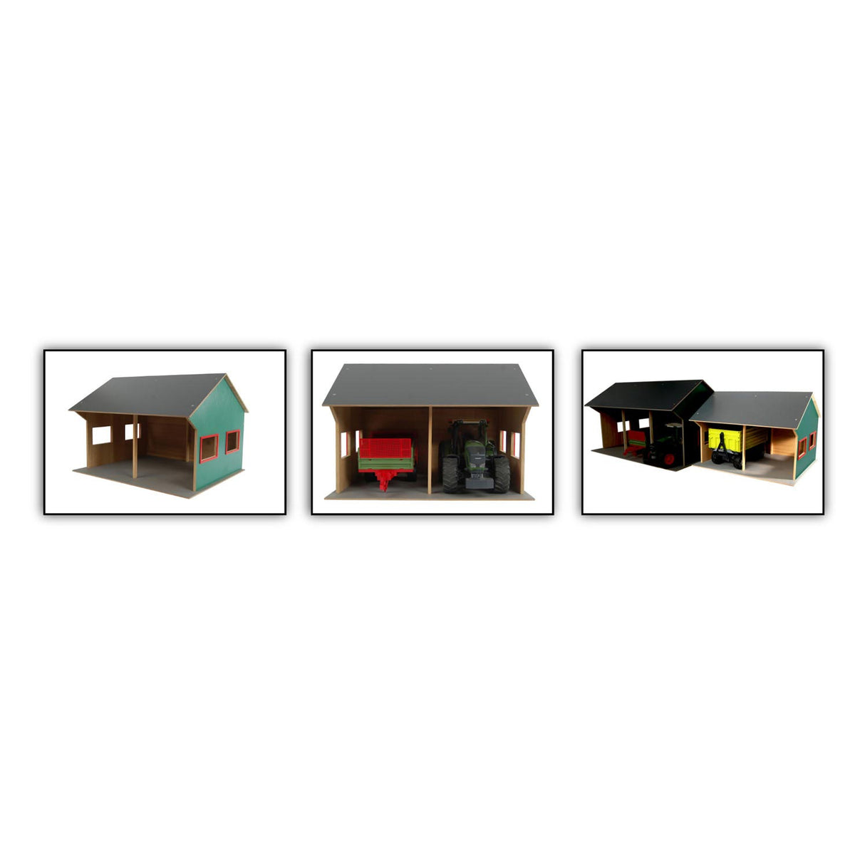 Hangar agricole Kids Globe pour 2 véhicules, 1:16
