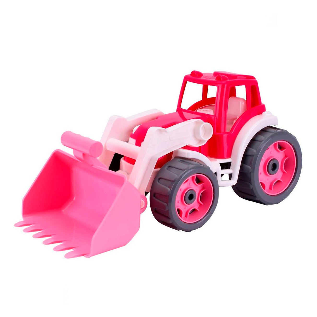 Tracteur amusant au soleil avec pelle
