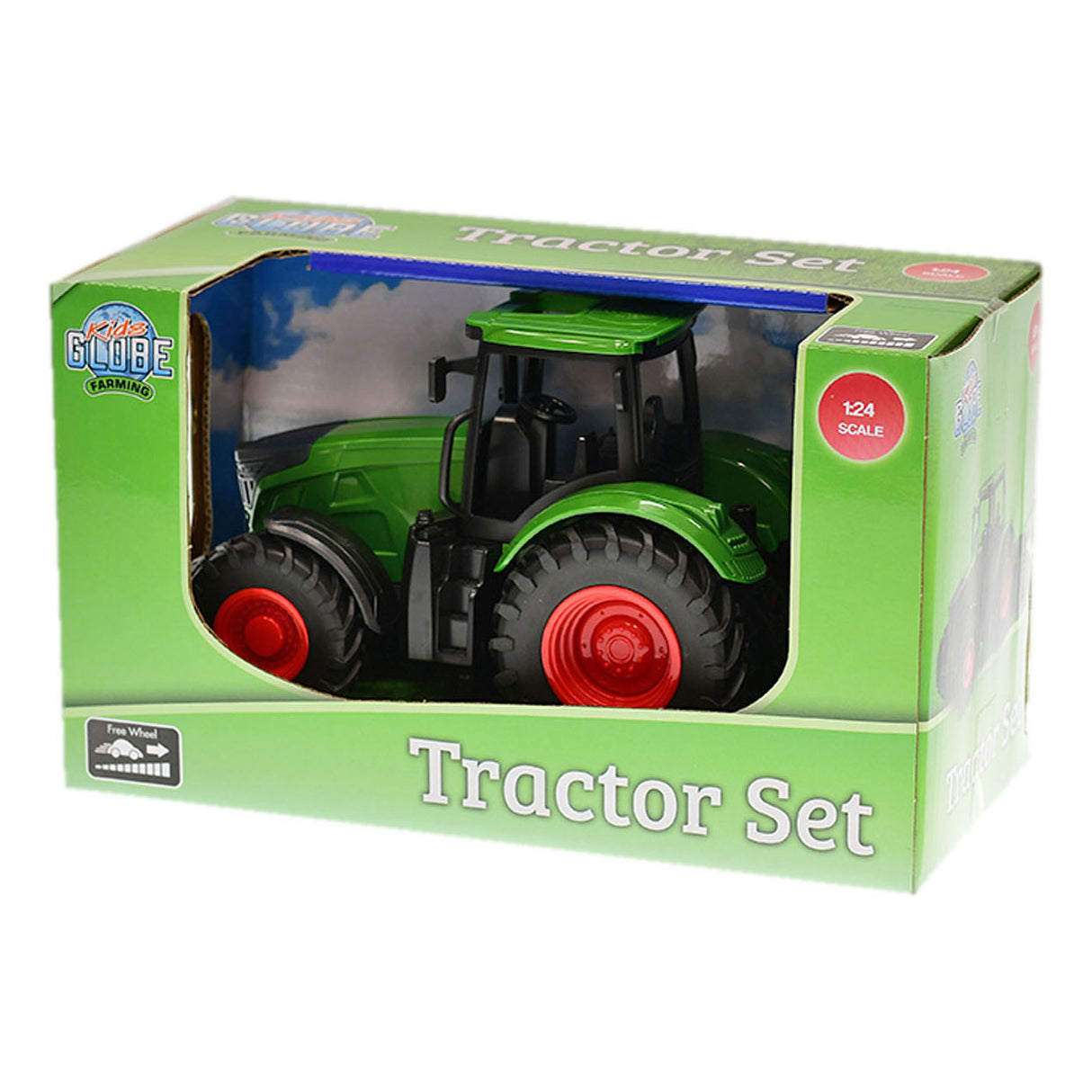Tracteur sur le globe pour enfants avec boîte inclinable - vert