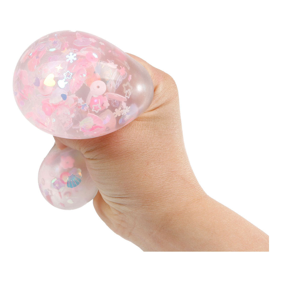 Boule à presser Glamour fleur et paillettes, 6 cm