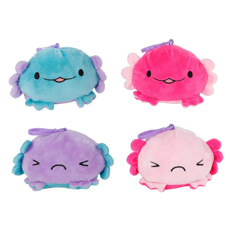 Peluche Axolotl réversible avec porte-clés 4 assortis 10 cm