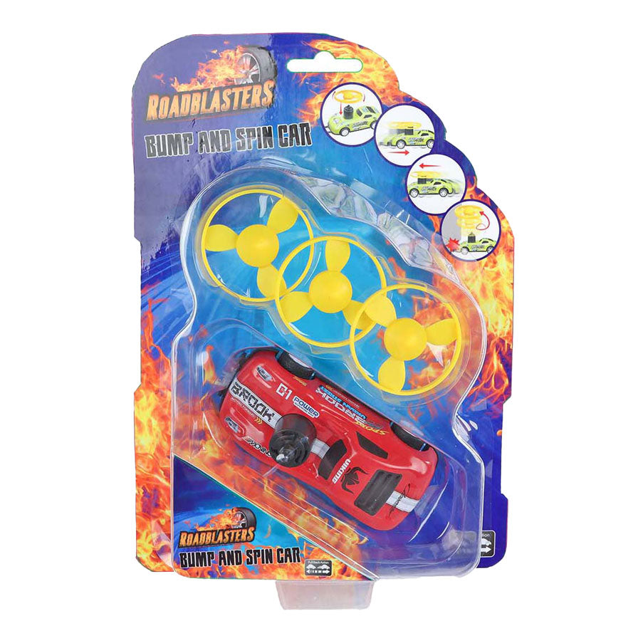 Roadstarblasters punch and spin stunt car moulé sous pression avec fonction de retrait.