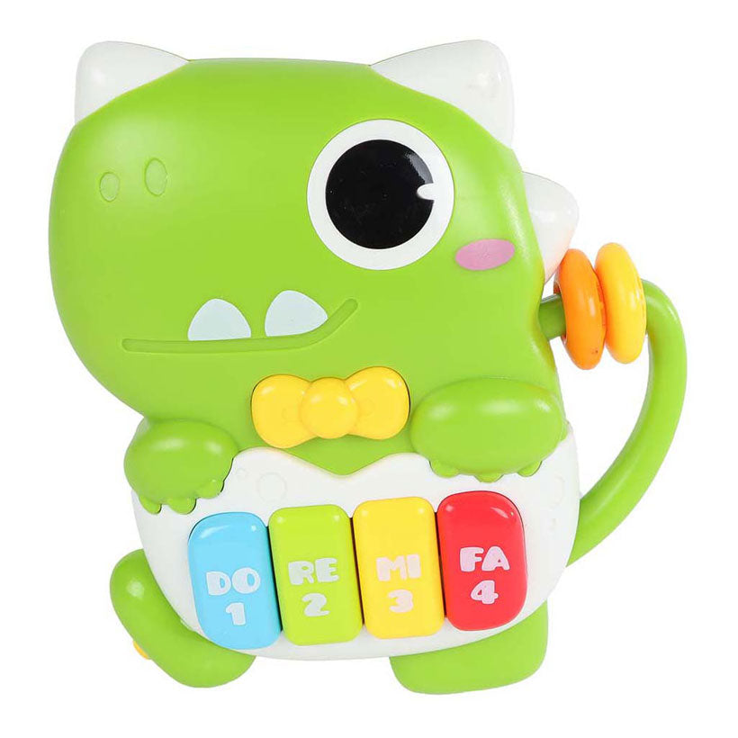 Mini club animal piano dinosaure avec lumière et son, 15 cm