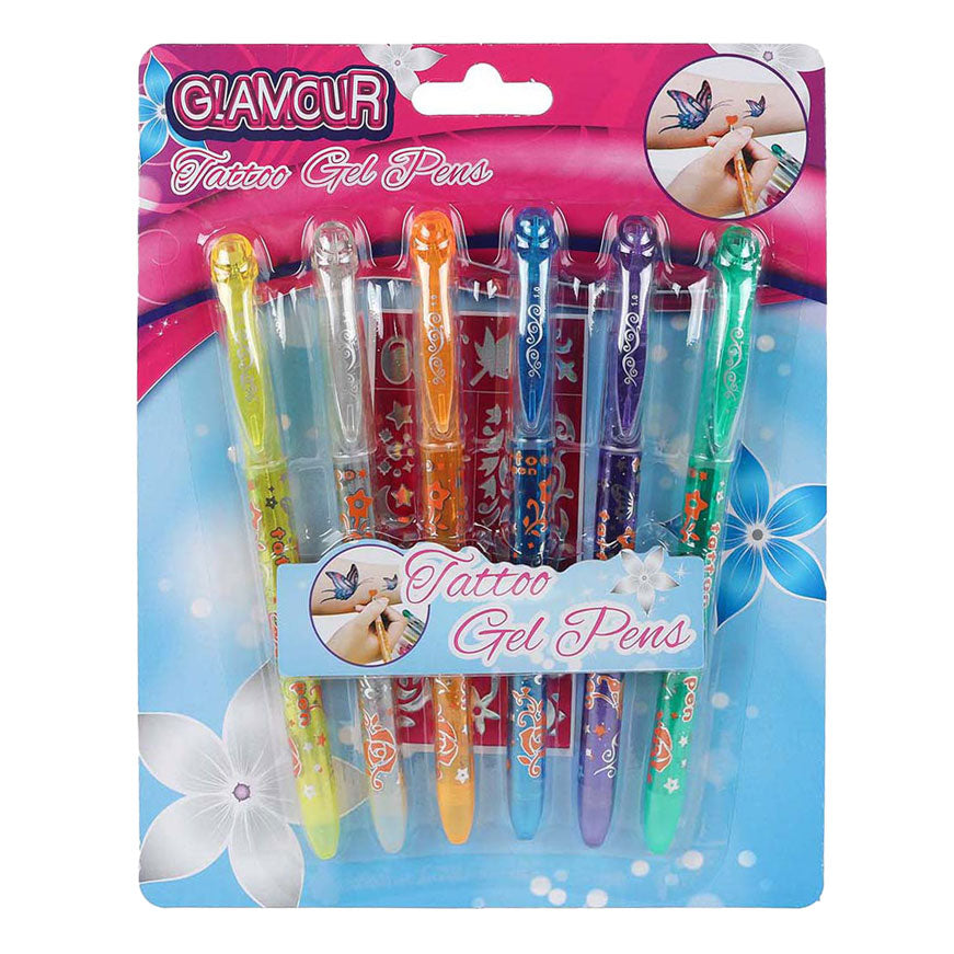 Stylos de tatouage à paillettes Glamour, 6 pcs.