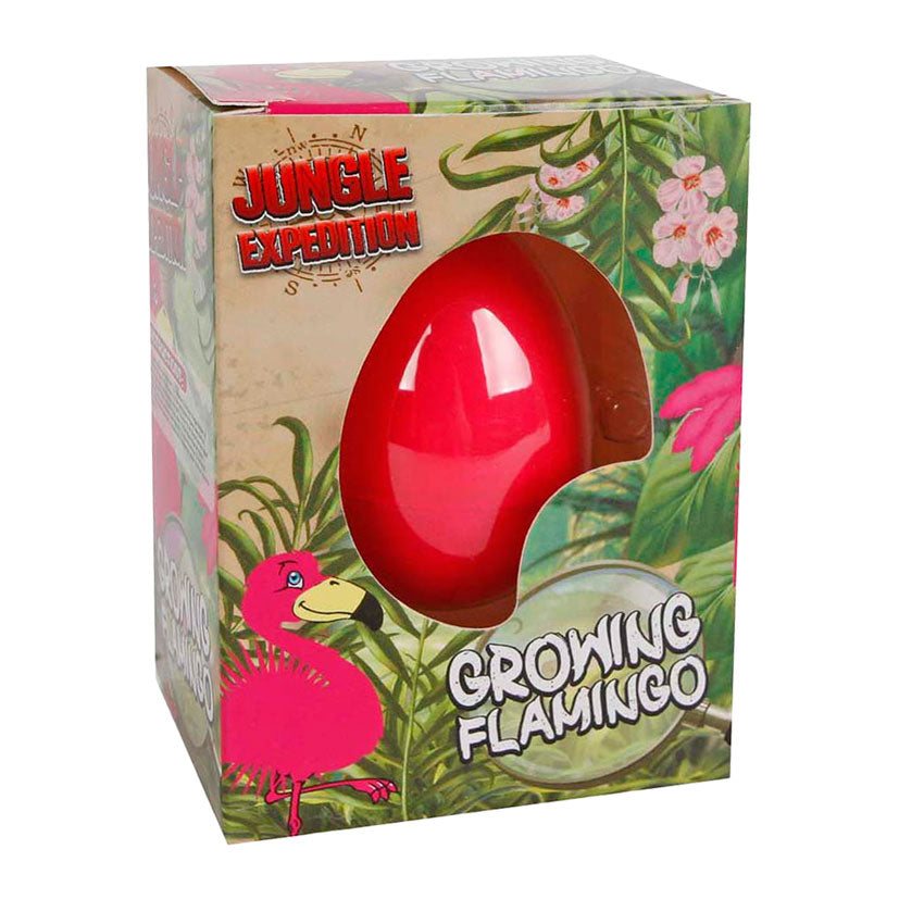 Oeuf d'expédition dans la jungle avec flamant rose en pleine croissance, 6 cm