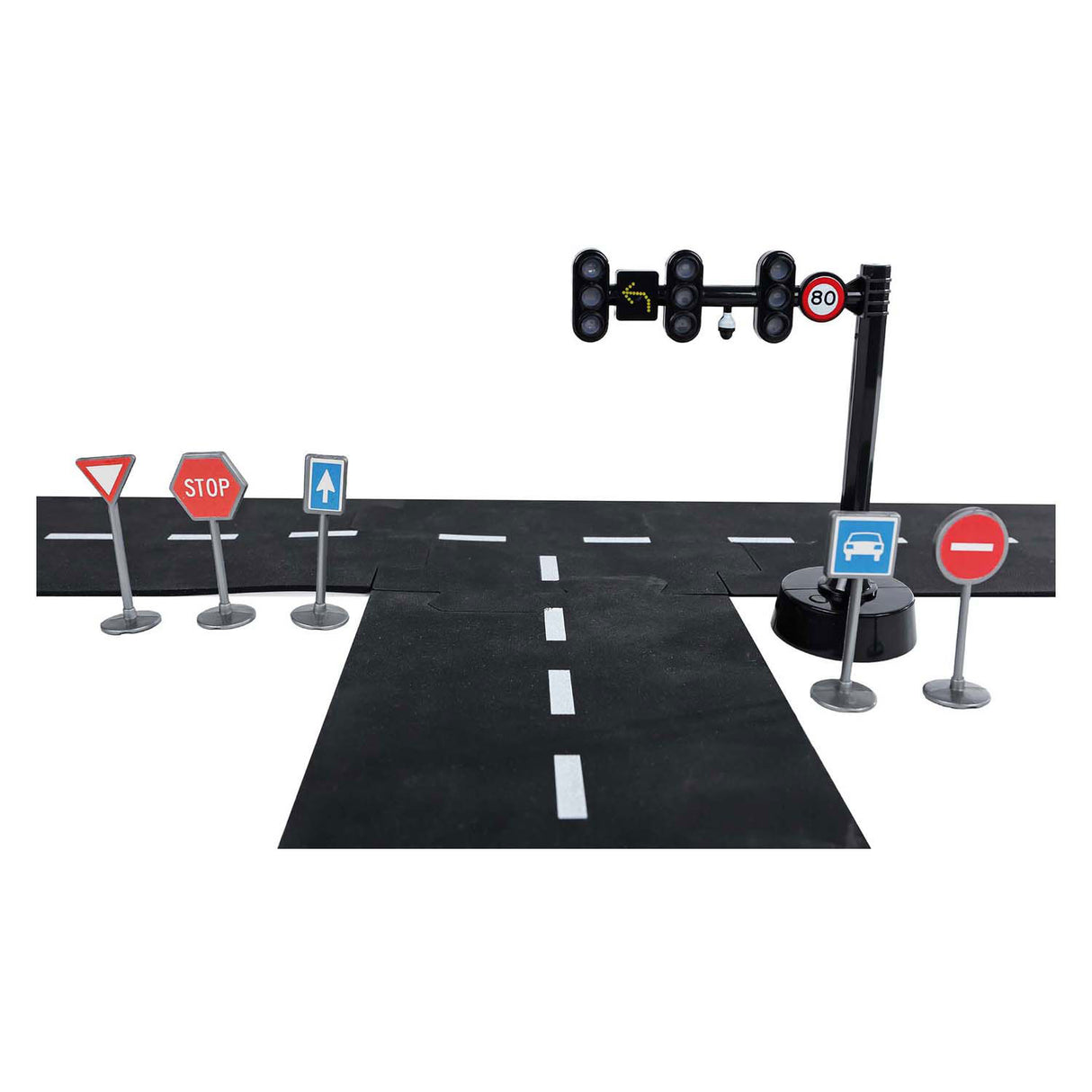 Feu de circulation globe pour enfants avec 3 feux et 5 panneaux de signalisation