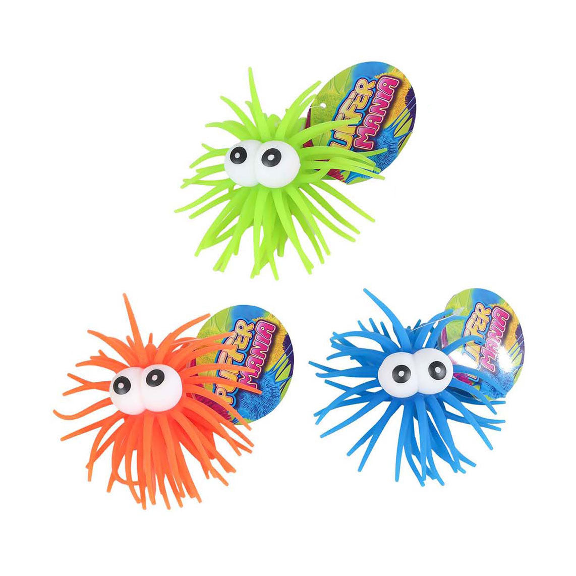 Boule Puffer Mania avec yeux, 12 cm