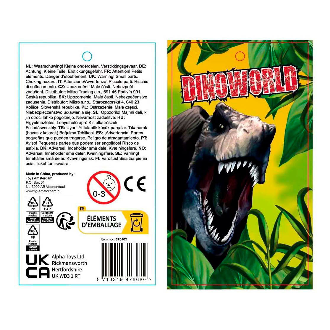 Ensemble de jeu dinosaure Dinoworld, 19 pièces.