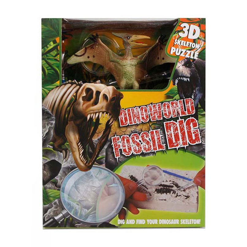 Puzzle à découper fossile Dinoworld avec figurine de dinosaure supplémentaire