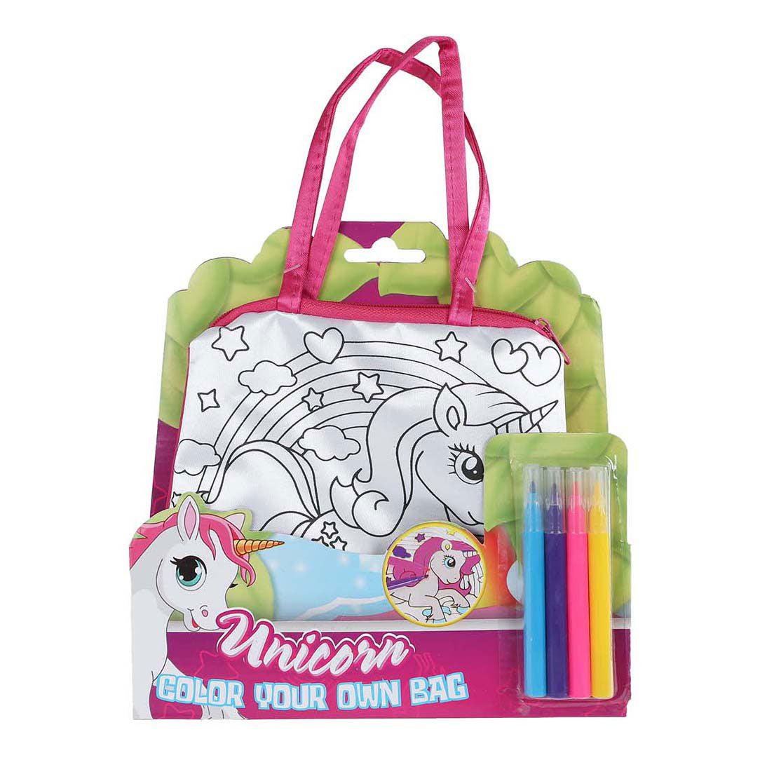 Licorne coloriez votre propre sac avec 4 feutres, 16 cm