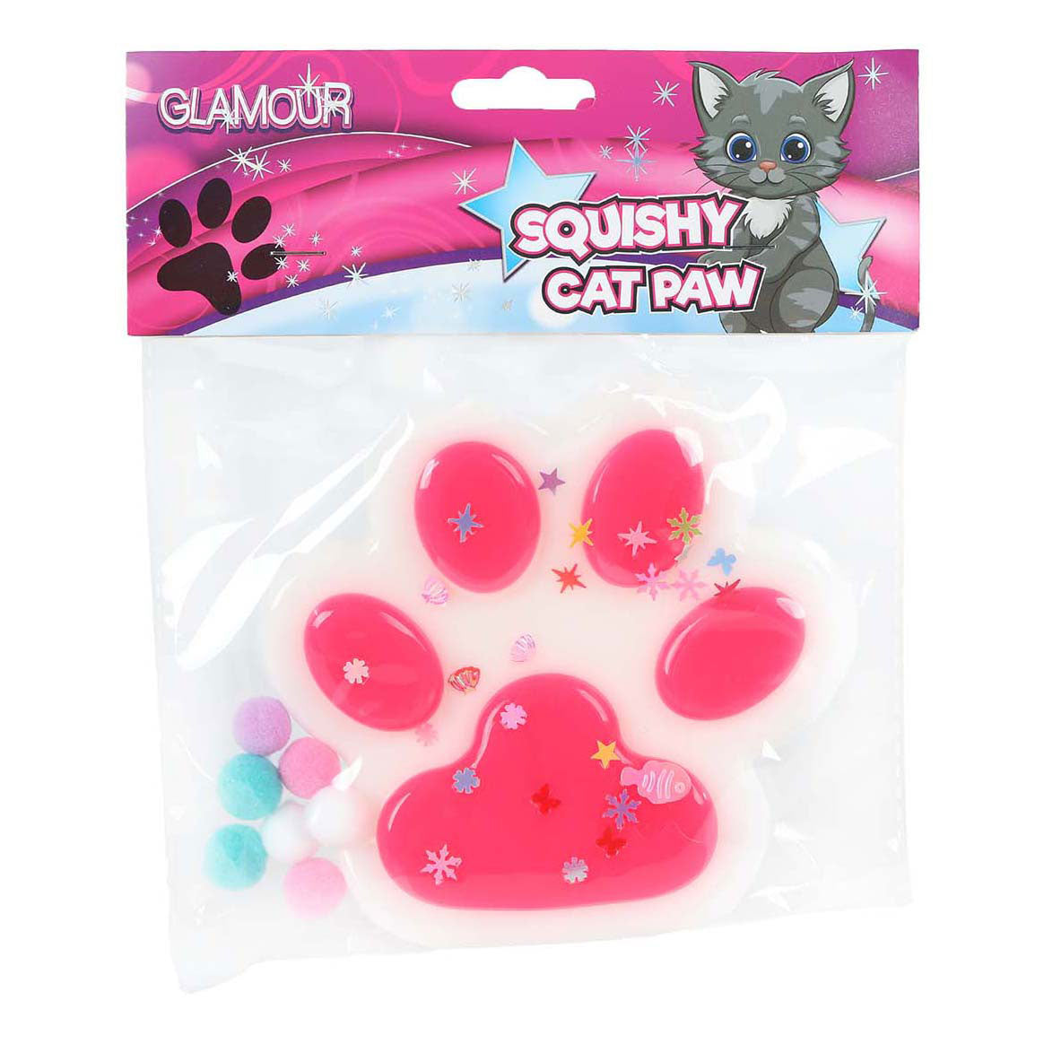 Glamour squishy méga patte de chat 12.5cm 4 assortis