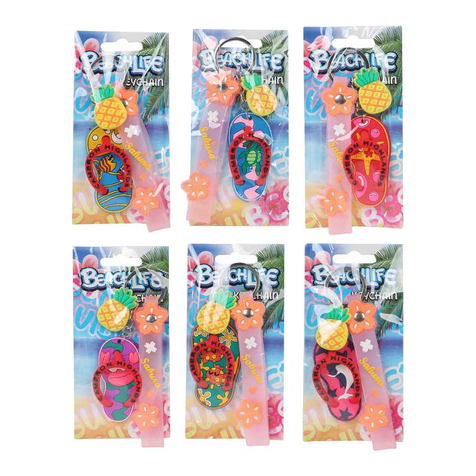 Sleutelhanger strand plezier teenslipper