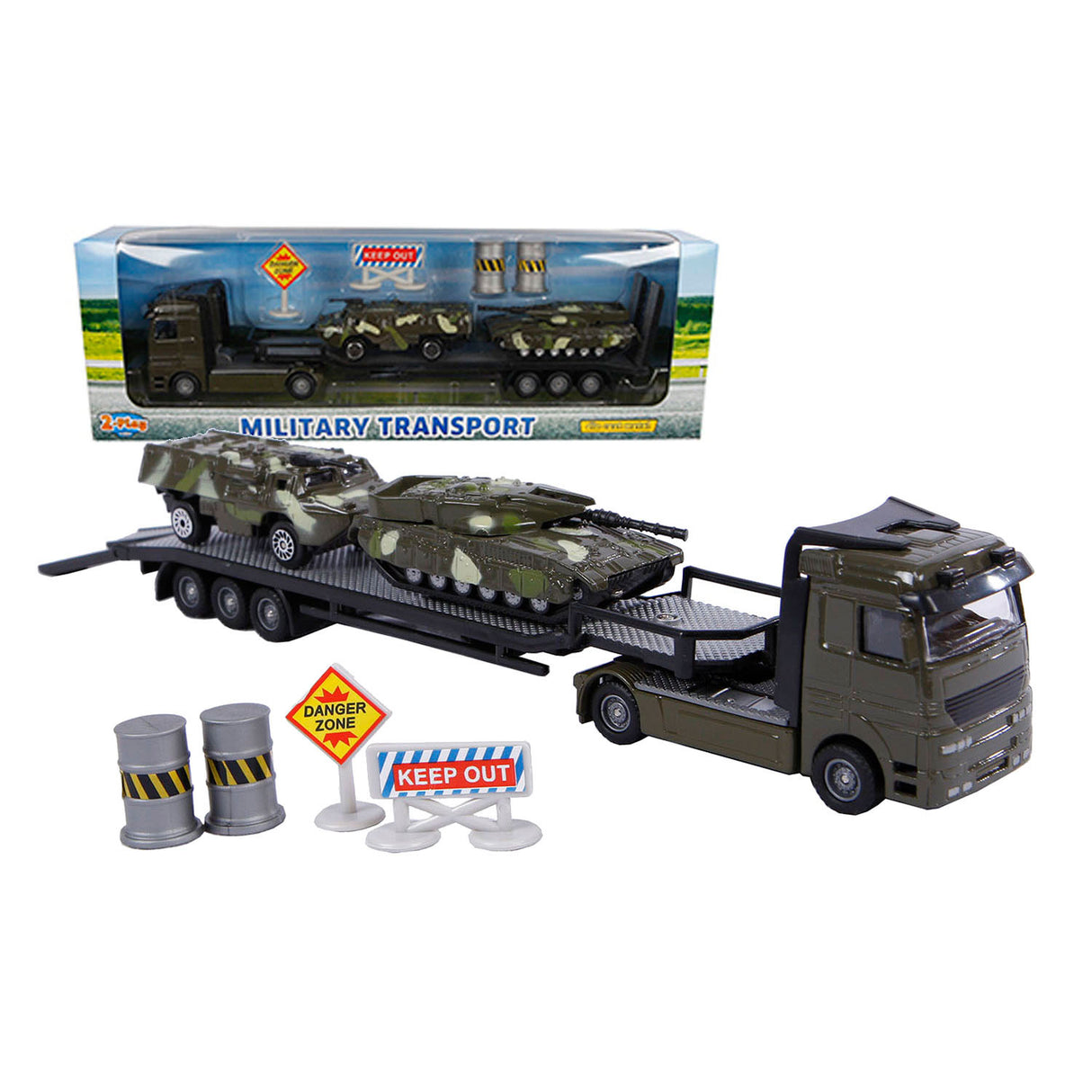 Transporteur militaire 2 jeux + chars 24cm