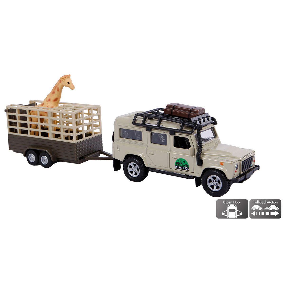 Globe Land Rover Defender pour enfants + remorque girafe